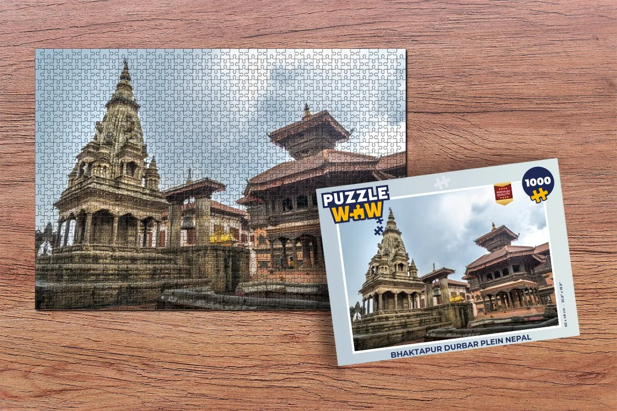 PuzzleWow Bhaktapur Durbar Plein Legpuzzel 1000 Stuks - Multicolor