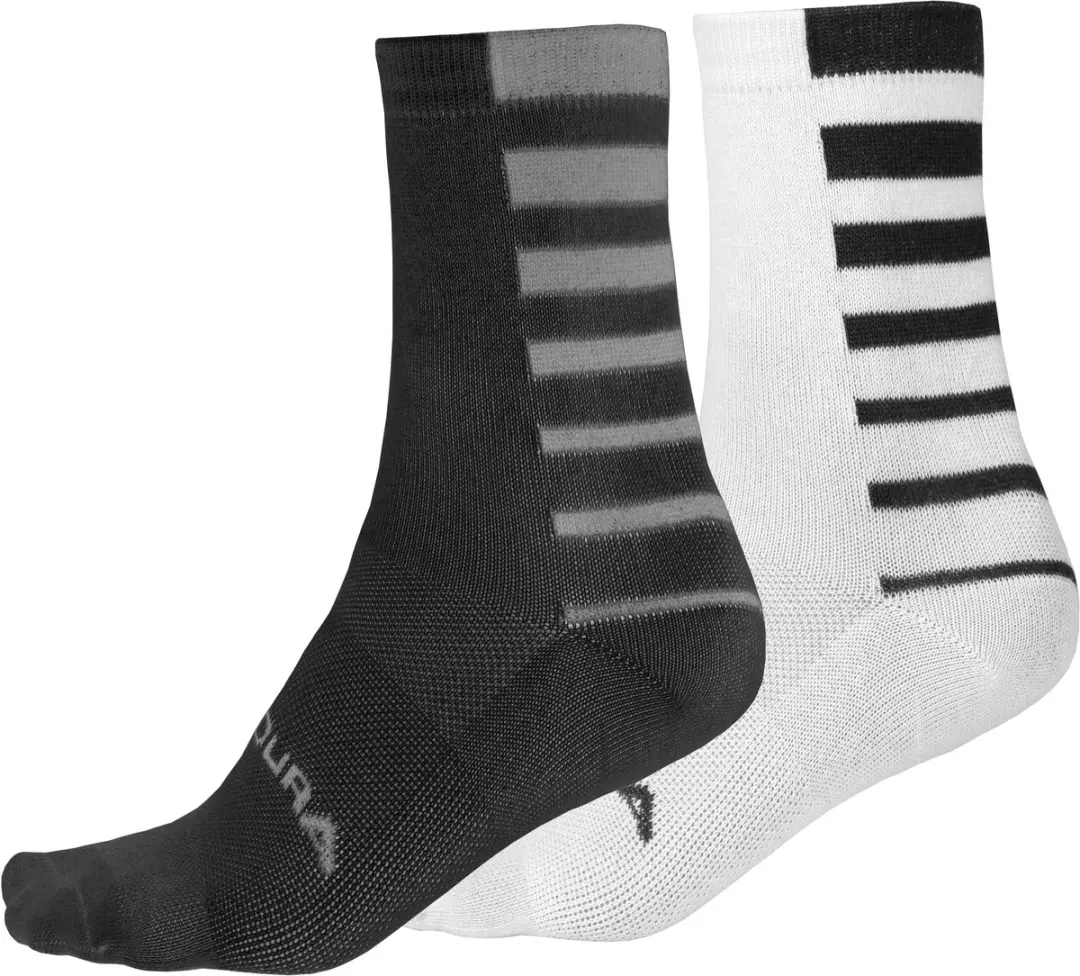Endura Coolmax® Stripe Socks (twin Pack) Black