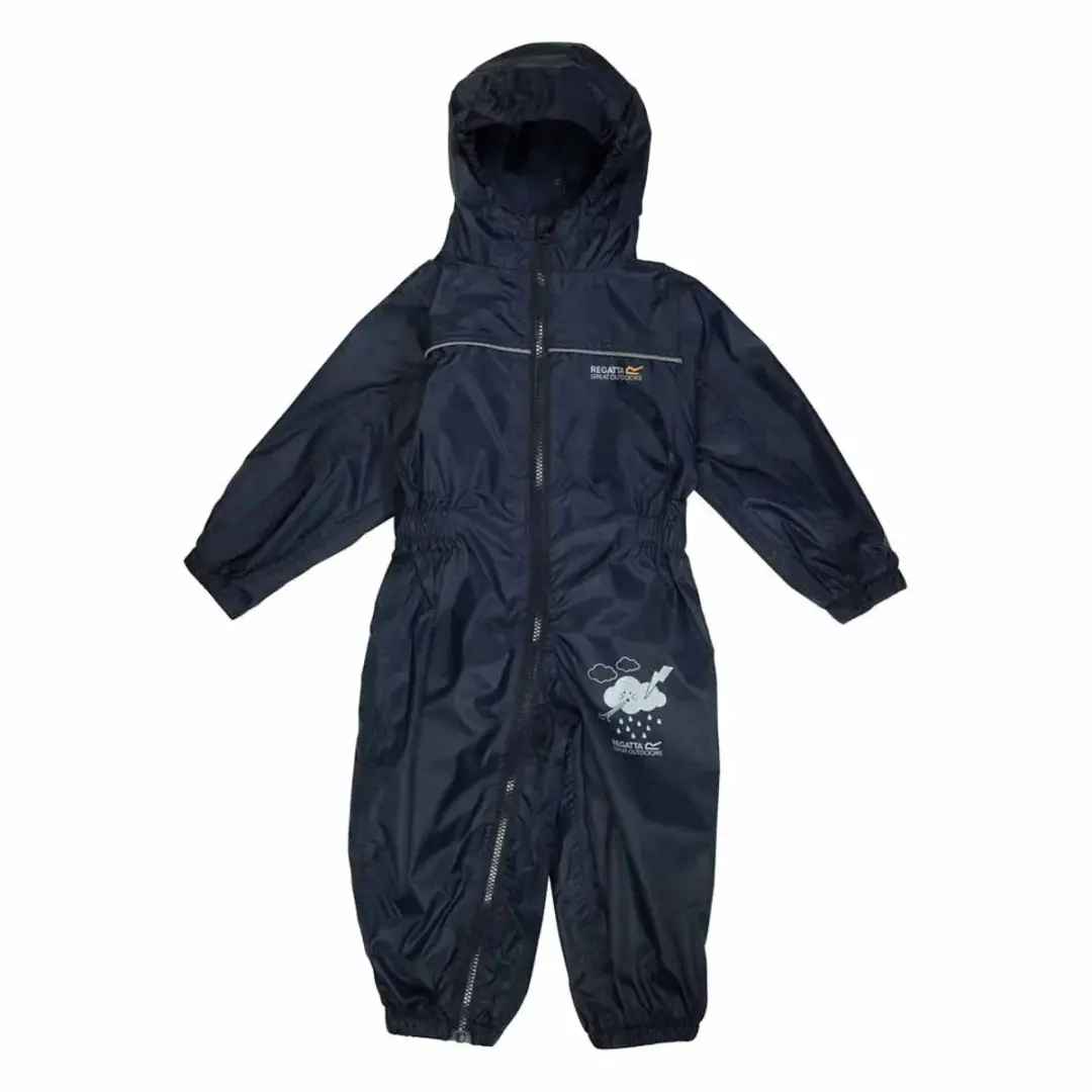 Regatta Puddle IV Regenpak RKW156 - Kindermaat 98 - Blauw