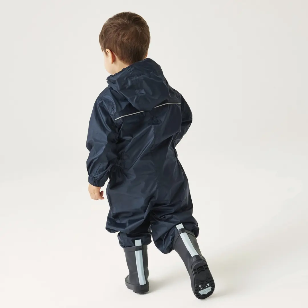Regatta Puddle IV Regenpak RKW156 - Kindermaat 98 - Blauw