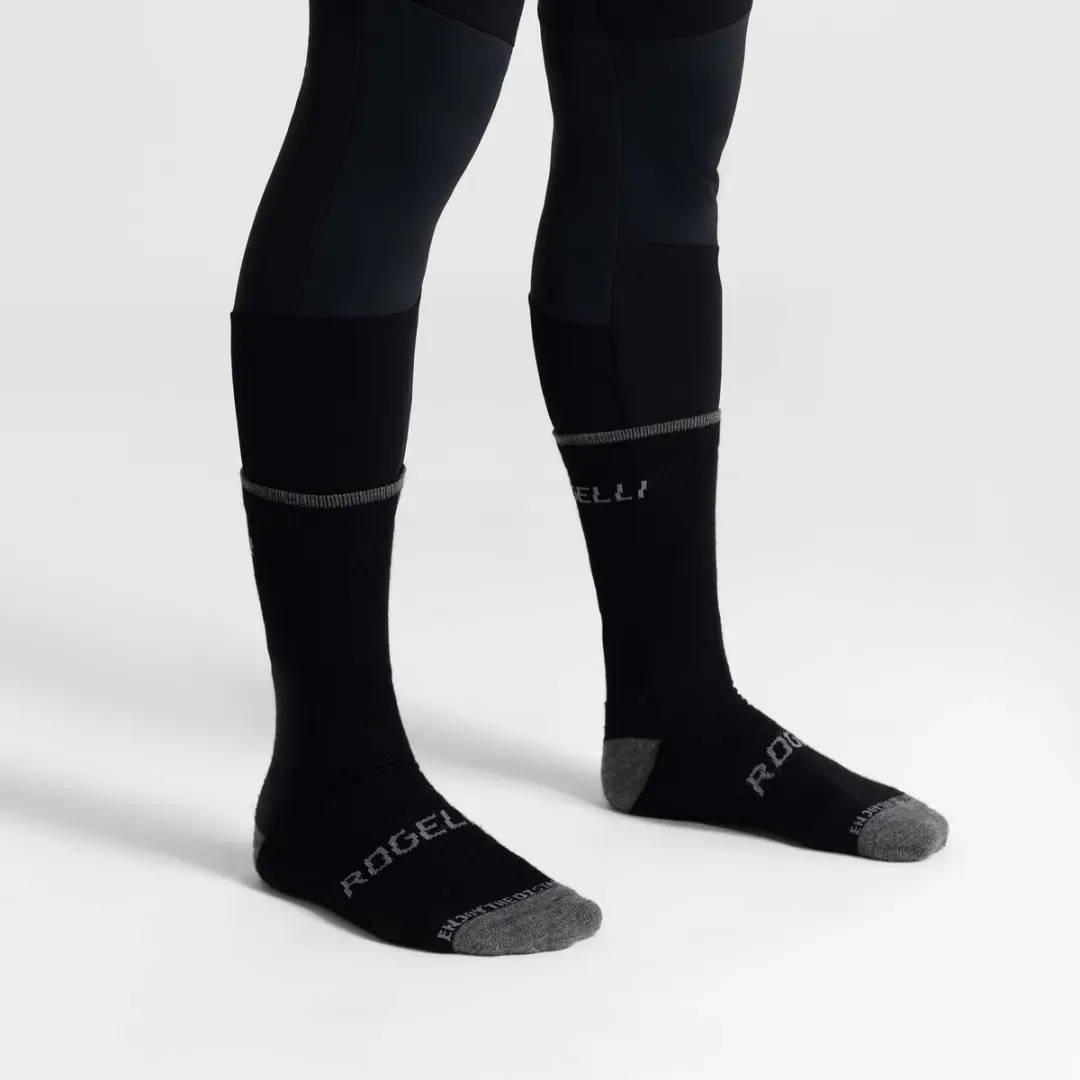 Rogelli Merino Wool Dames en Heren 2 pack Fietssokken - Zwart/Grijs