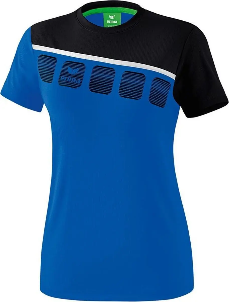 Erima 5-C Dames T-shirt Royal/Zwart/Wit