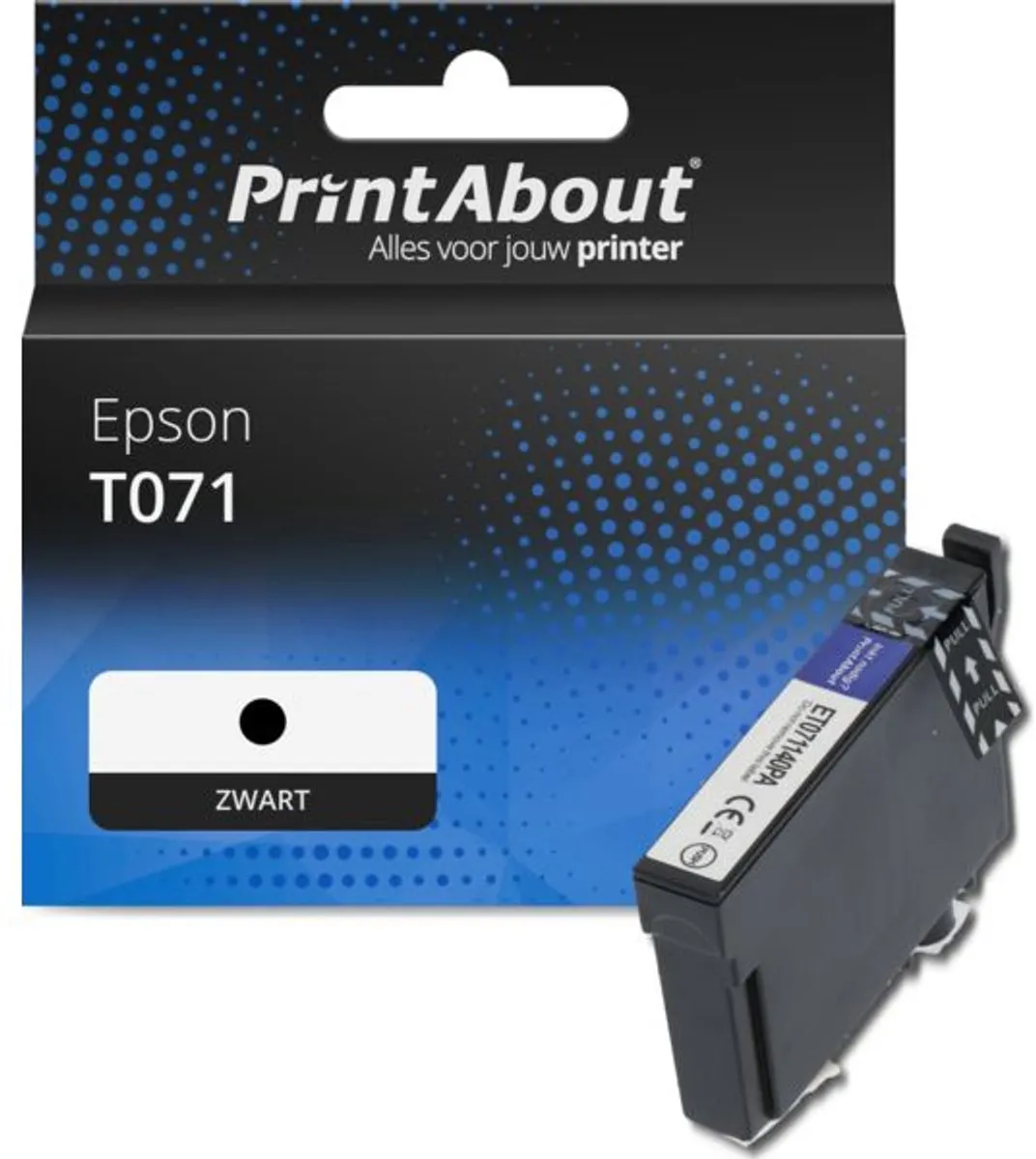 PrintAbout T071 C13T071140 Inktcartridge - Zwart
