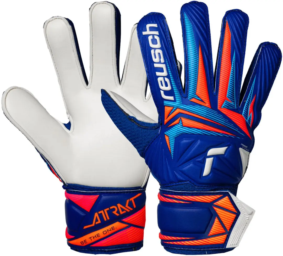 Reusch Attrakt Solid Keepershandschoenen - Kindermaat 5 - Sharpblu/Wit/Shock Oranje