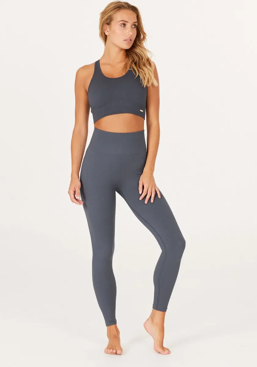Athlecia Aideny W Seamless Rib Tights - L - Ombre Blauw - afbeelding 6 van 6
