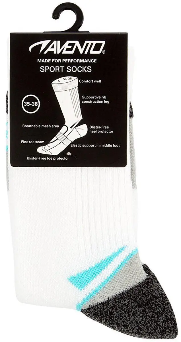 Avento Sportsokken Dames 2-Pack - Wit/Blauw - 39-42