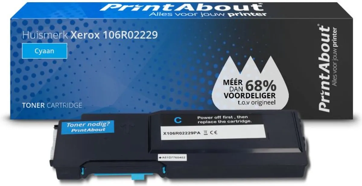 PrintAbout Xerox 106R02229 Toner Cyaan