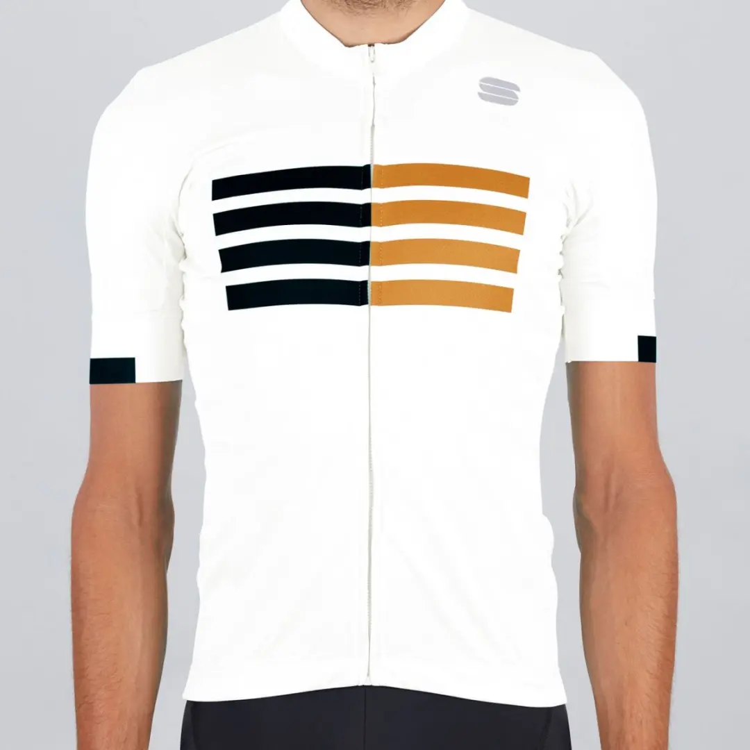Sportful Fietsshirt Korte mouwen voor Heren Wit Zwart