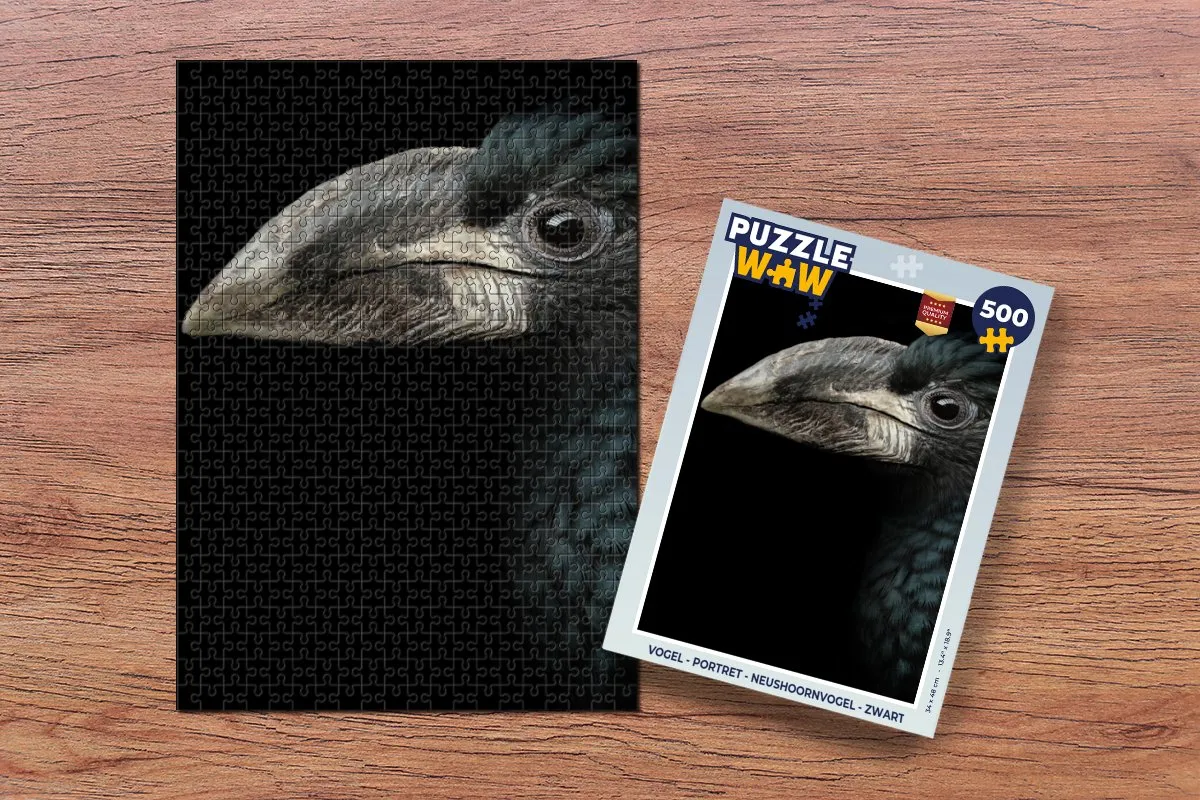 PuzzleWow Vogel Portret Neushoornvogel Legpuzzel 500 Stuks - Multicolor