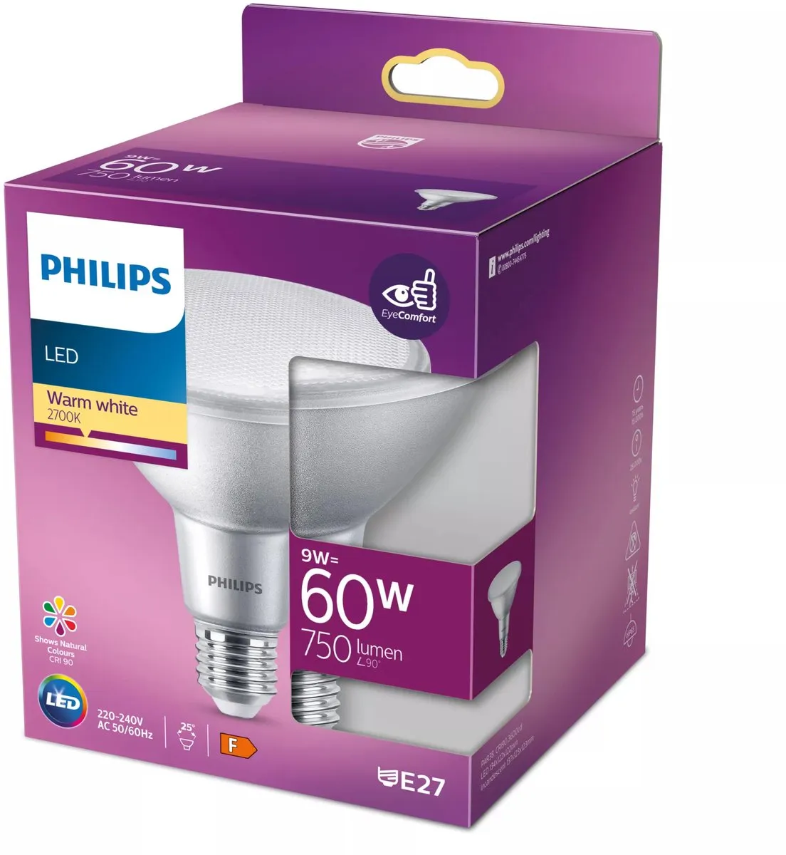 Philips LED PAR 9W E27 Warmwit - 1 Stuk