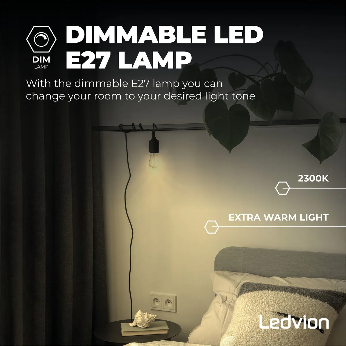 LEDVION E27 LED Lamp 4.5W - 2300K - Helder