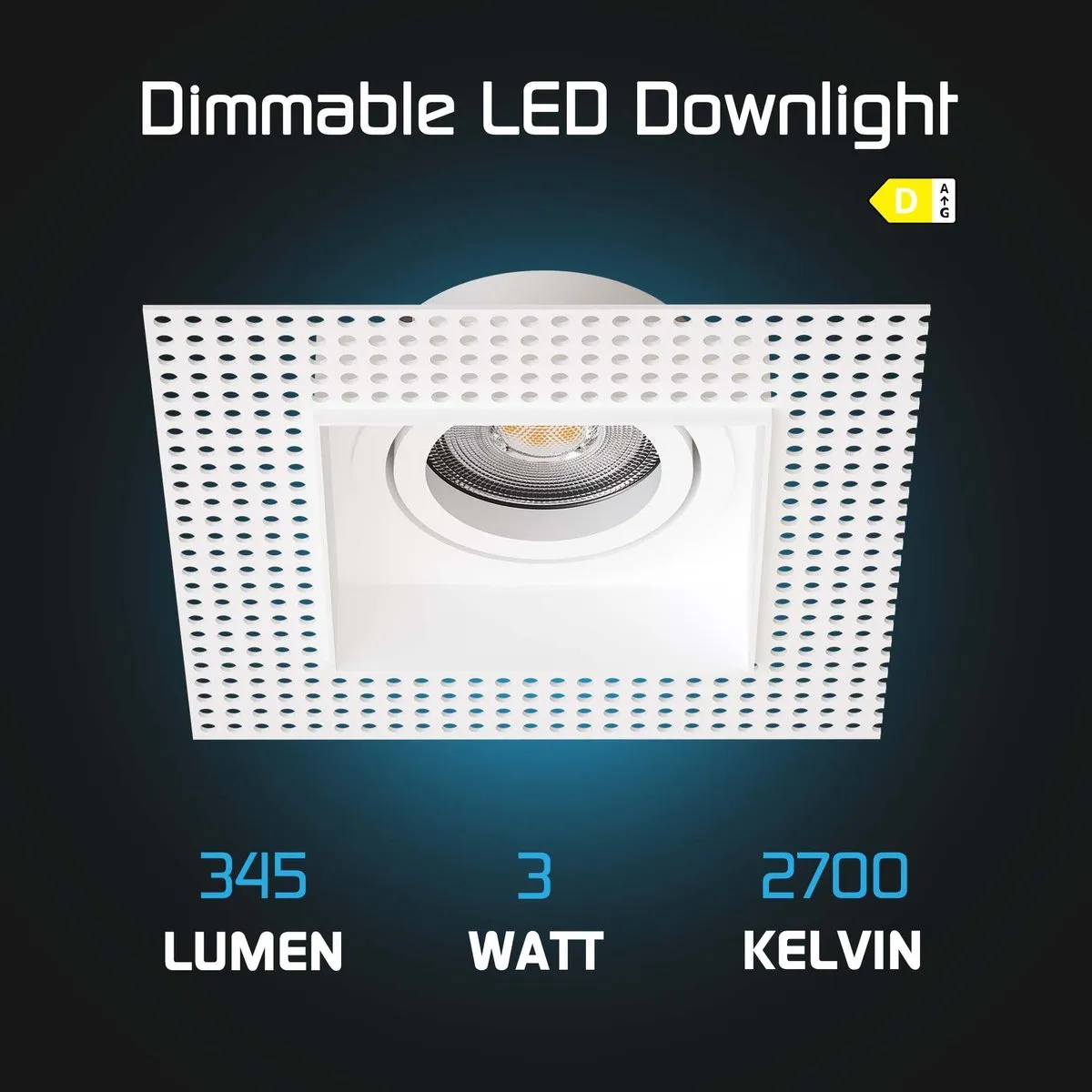 LEDVION Trimless LED Inbouwspot 130x130mm - 6 Stuks - Wit - 2700K - 3W