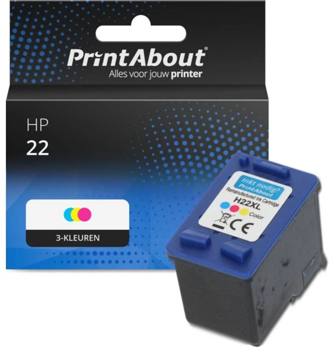 PrintAbout HP 22 C9352AE Inktcartridge 3-kleuren - 23ml
