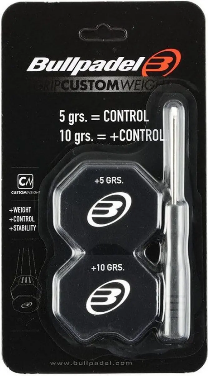 Bullpadel Grip Custom Weight 5/10gr - 2 Stuks - Zwart - afbeelding 6 van 6