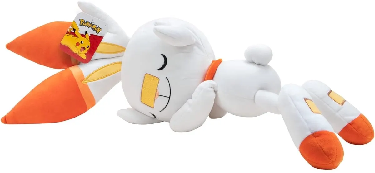 Pokémon Pluche Slapende Scorbunny 45cm - Multi