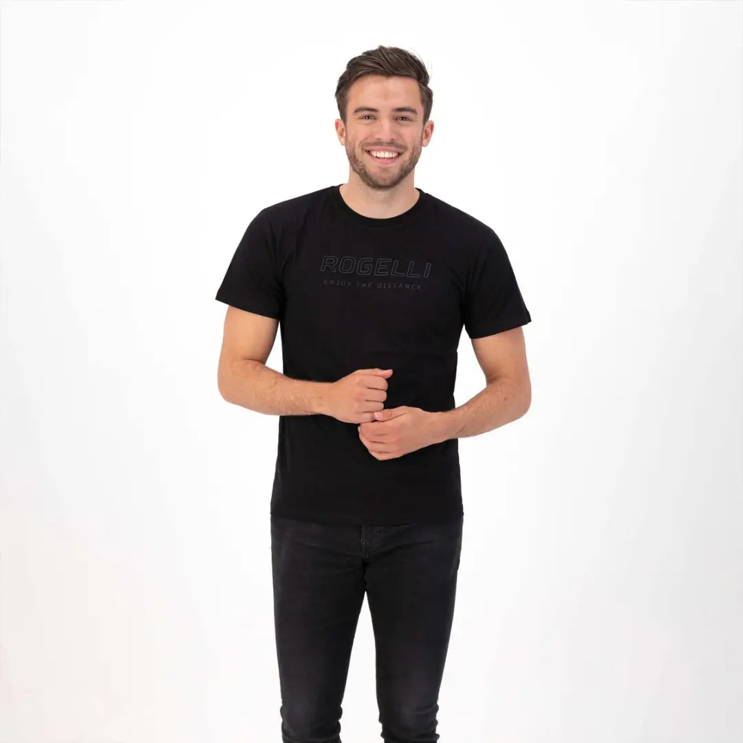 Rogelli Logo Heren Sportshirt Korte Mouw XL - Zwart - afbeelding 2 van 6
