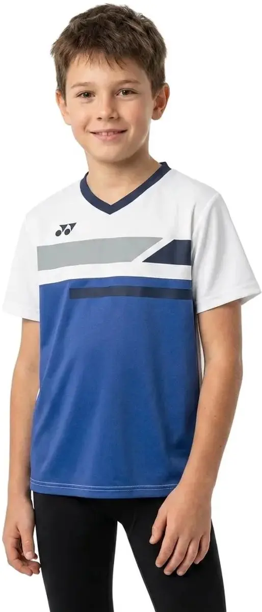 Yonex Team Korte Mouw Poloshirt - 128 cm - Blauw - afbeelding 2 van 3