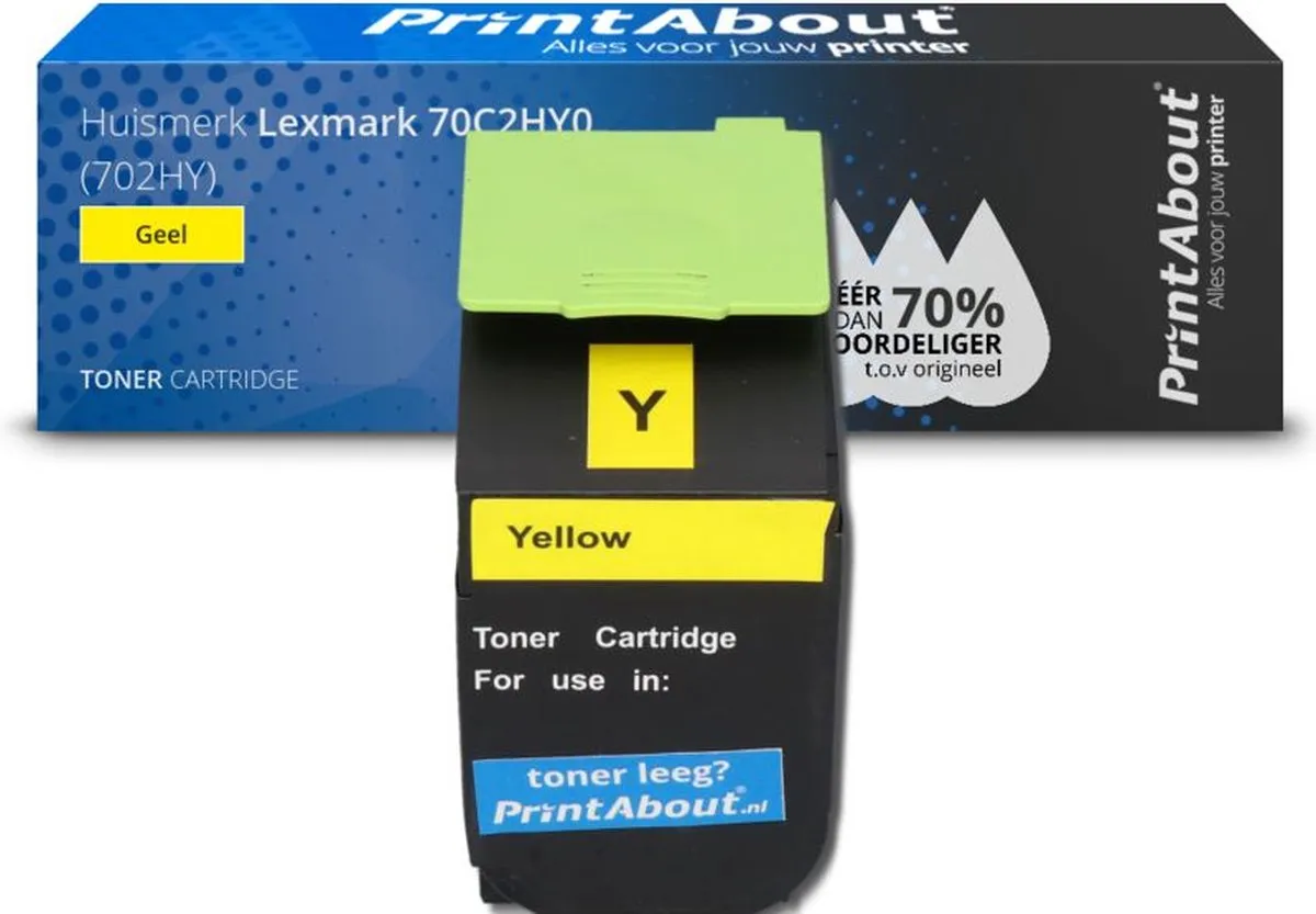PrintAbout Lexmark 70C2HY0 Toner Geel - 3.500 pagina's