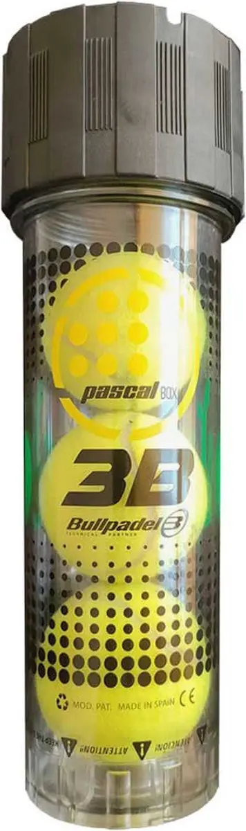 Bullpadel Pascal Box 3B Drukhouder - 3 Ballen - Zwart