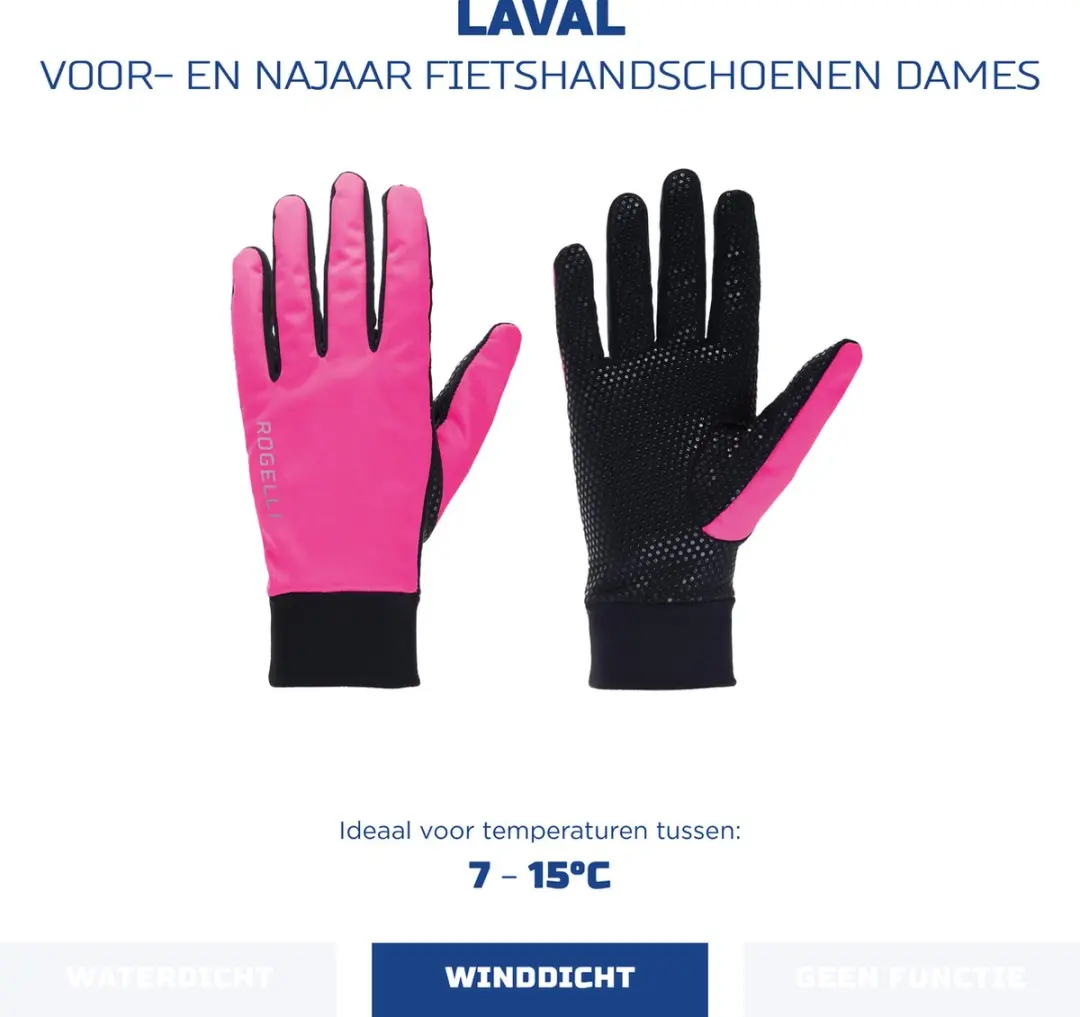 Rogelli Laval Dames Fietshandschoenen Roze XL