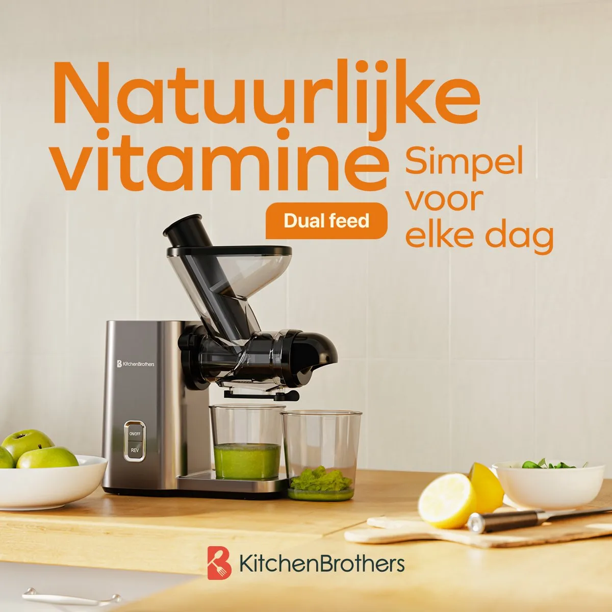 KitchenBrothers KB1004137 Slowjuicer - Grijs