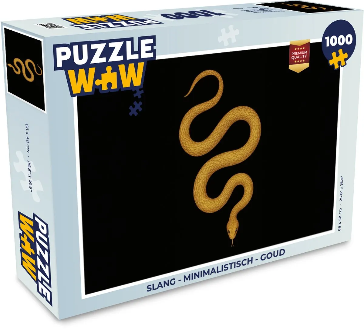 PuzzleWow Minimalistisch Slang Legpuzzel 1000 Stuks - Goud