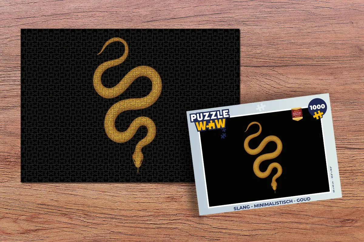 PuzzleWow Minimalistisch Slang Legpuzzel 1000 Stuks - Goud