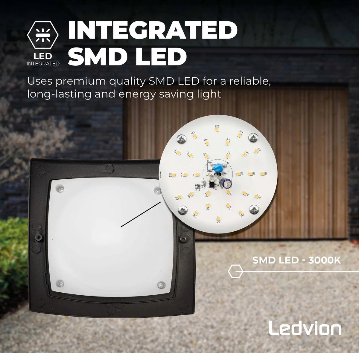 Ledvion LED Wandlamp met Sensor 7W - Zwart