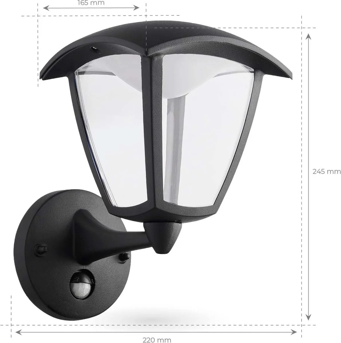 Ledvion LED Wandlamp met Sensor 7W - Zwart