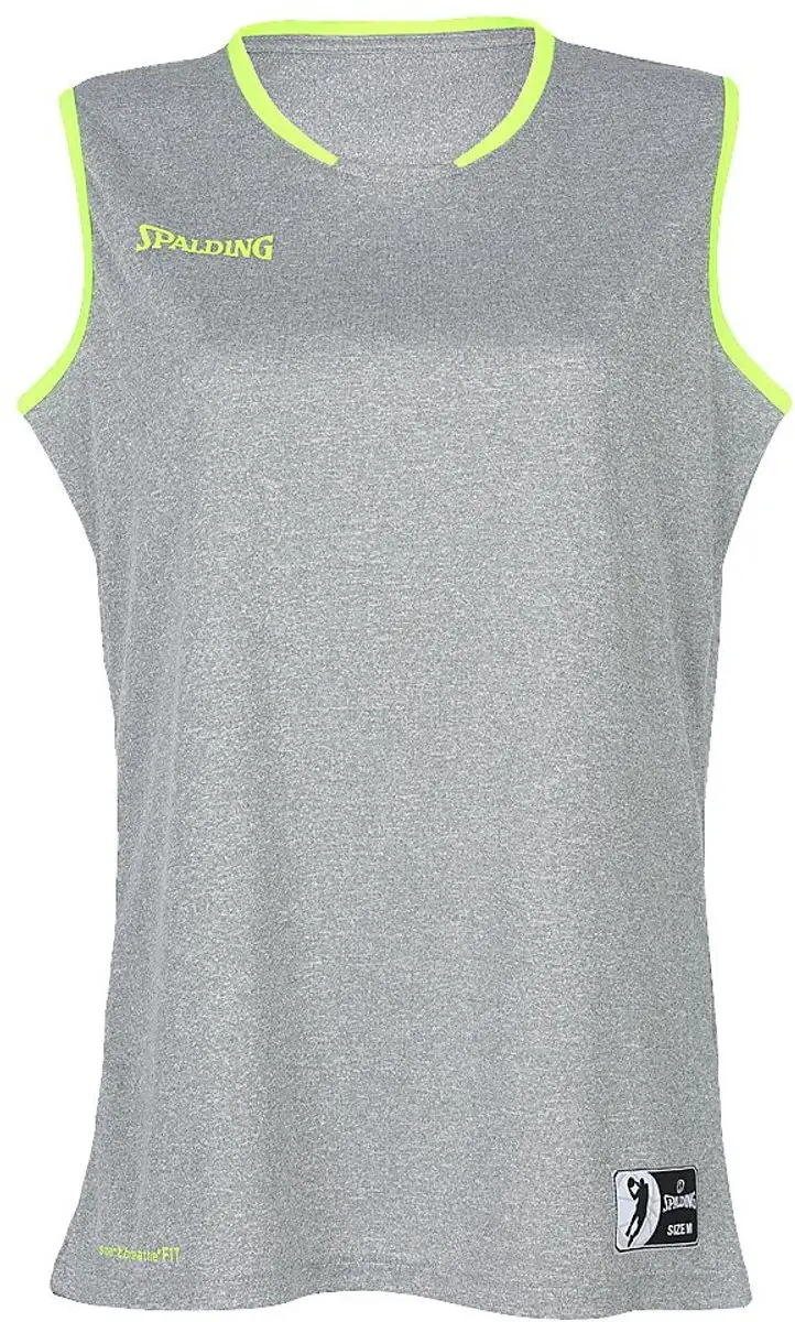 Move Tanktop Dames Donkergrijs Melange/Fluo Geel
