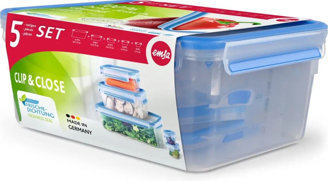 Emsa Clip & Close Vershouddoos 3,7L - 5 Stuks - afbeelding 3 van 5