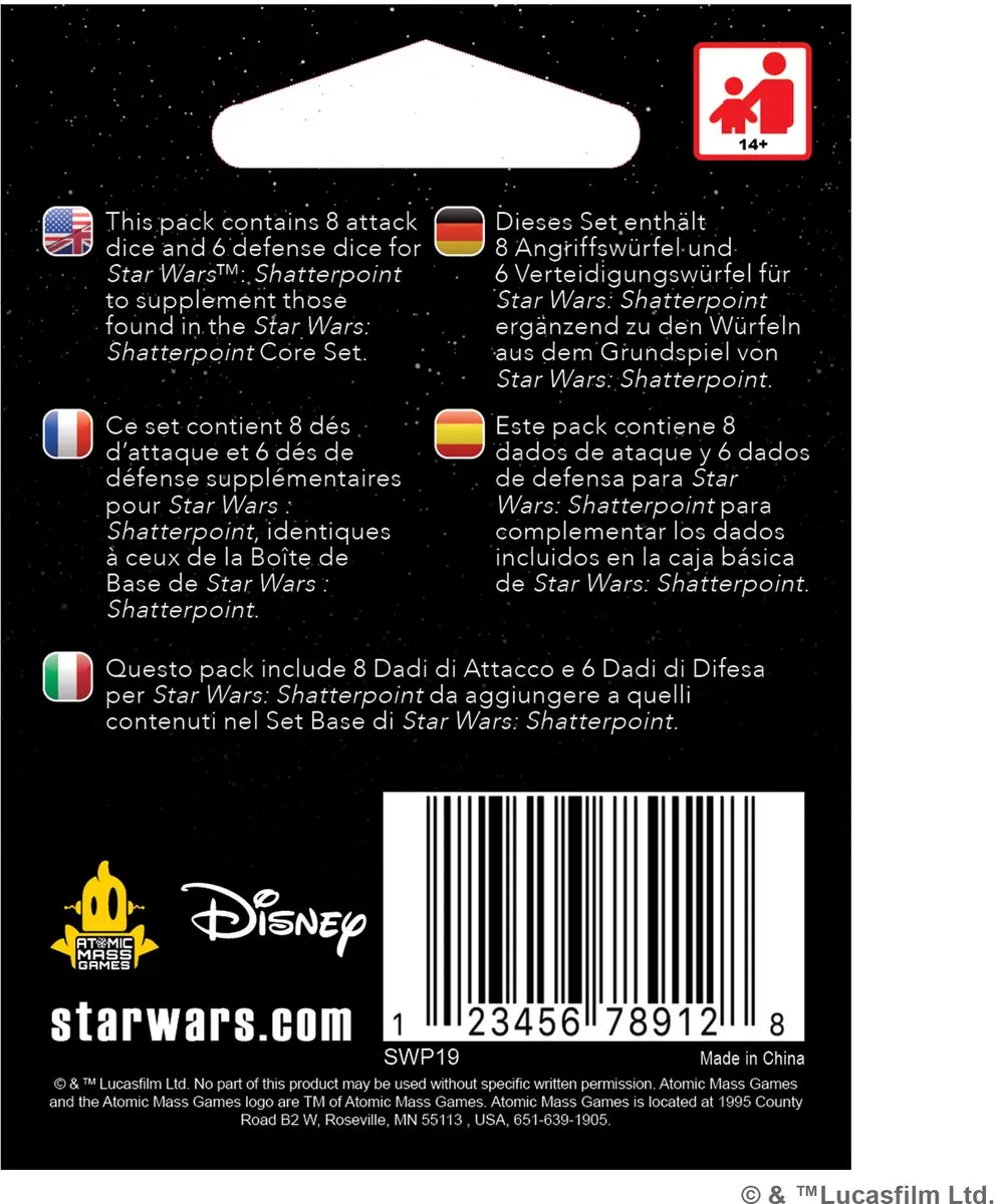 Atomic Mass Games Star Wars Shatterpoint Dice Pack SWP19