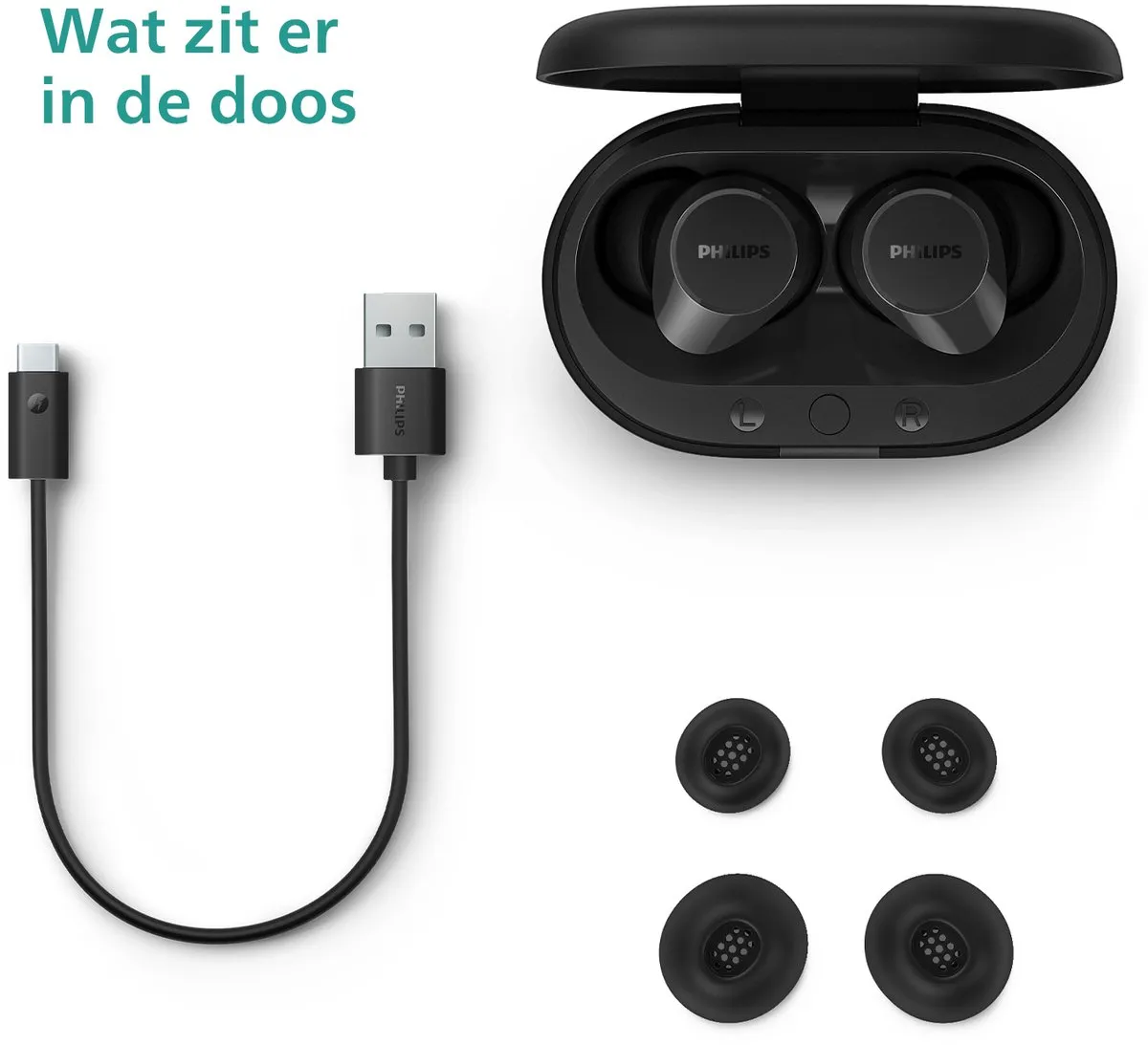 Philips TAT1209 True Wireless In-Ear - Zwart - afbeelding 6 van 6