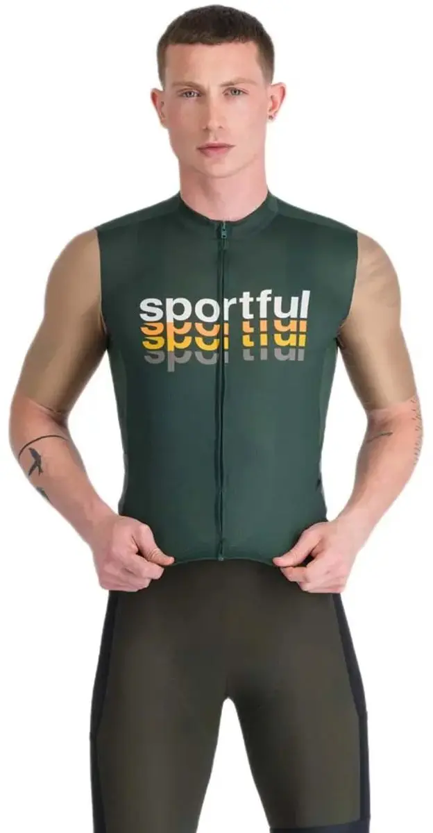 Sportful Supergiara 2 Logo Mouwloos Fietstrui Groen S Man