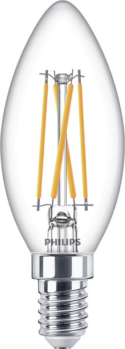 Philips LED Kaars E14 5W Warm Wit - Helder Glas