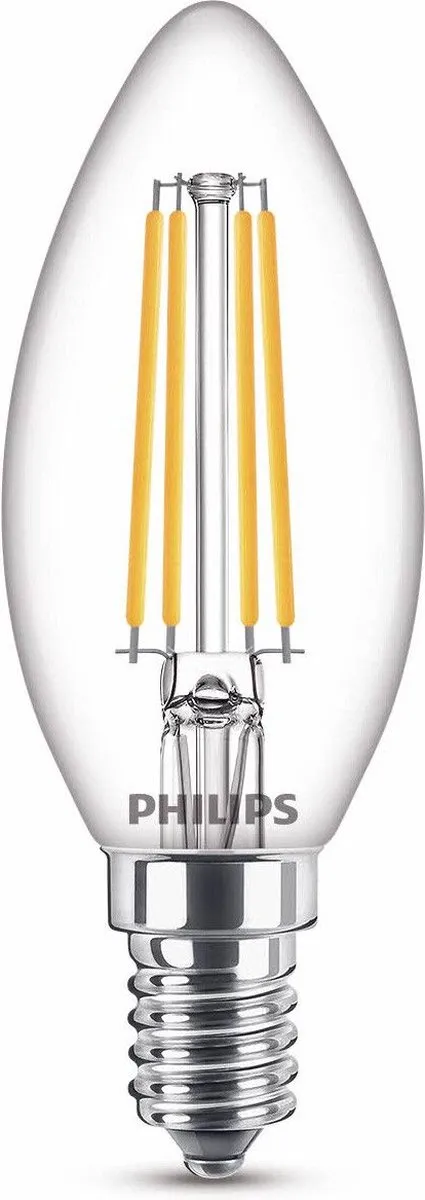 Philips LED Kaars E14 5W Warm Wit - Helder Glas