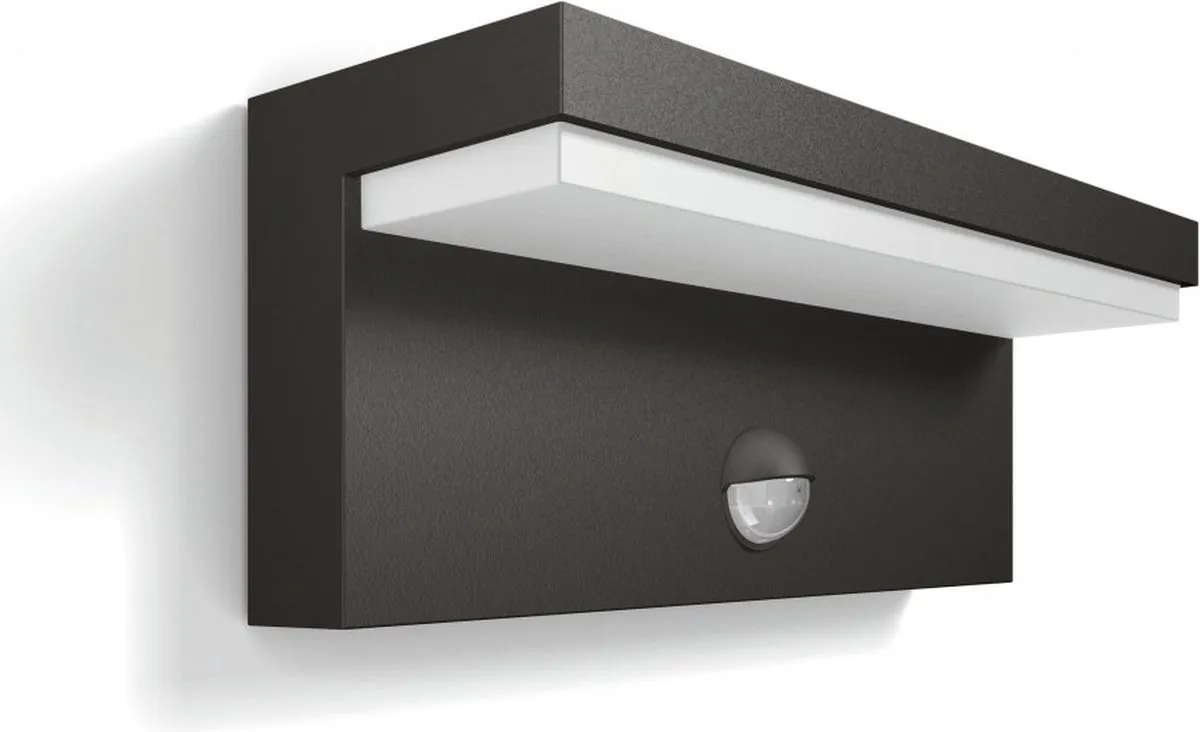 Philips Bustan Buitenwandlamp Antraciet - Sensor 2700K
