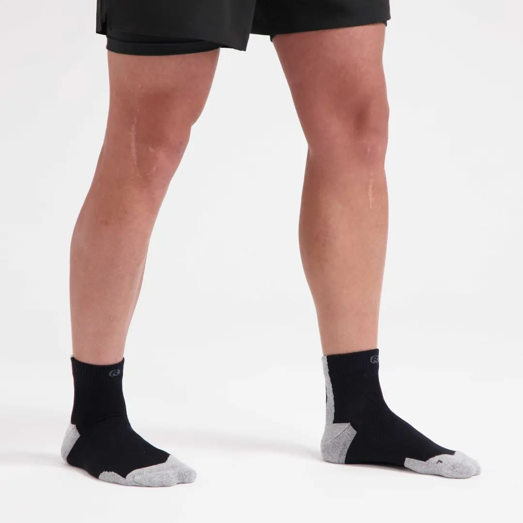 Rogelli Core Dames en Heren 3 pack Hardloopsokken - Zwart/Grijs