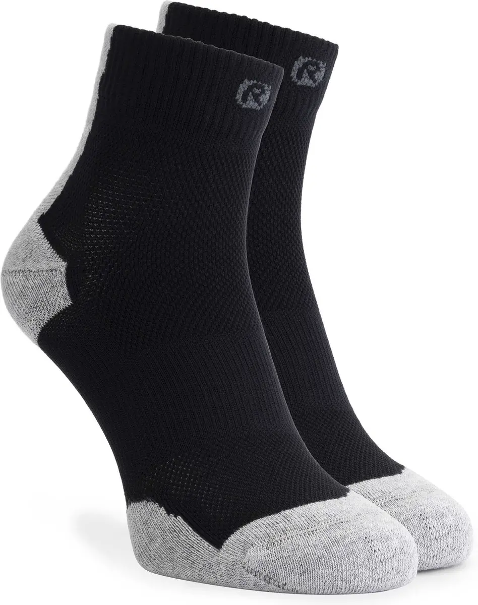 Rogelli Core Dames en Heren 3 pack Hardloopsokken - Zwart/Grijs