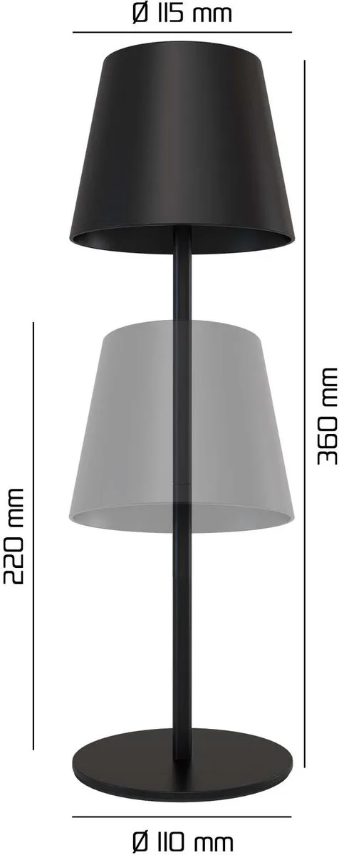 LEDVION Nyra Oplaadbare Tafellamp 3W - Zwart