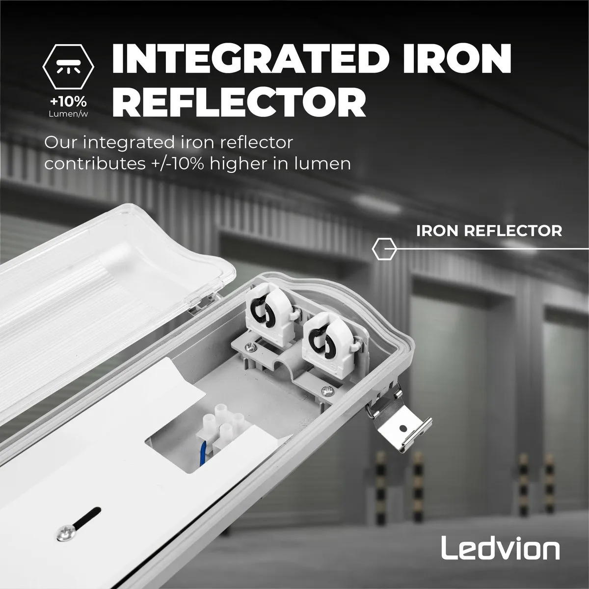 Ledvion 2x LED Armatuur 150cm 15W 4000K - Grijs