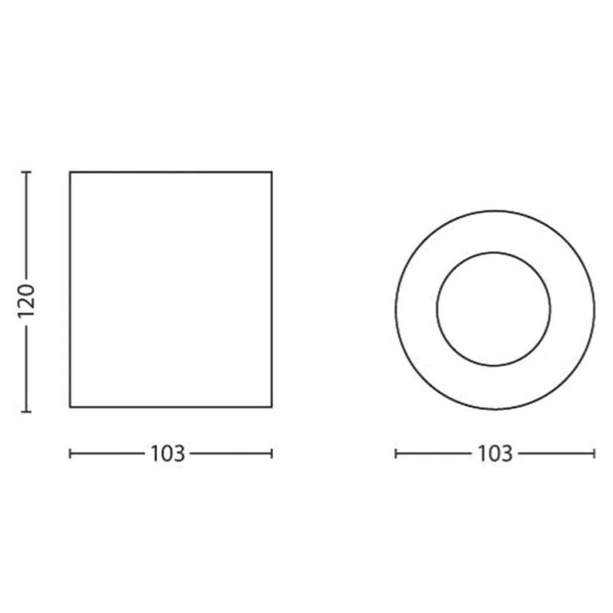 Philips Pillar Opbouwspot 1-lichts - Zwart