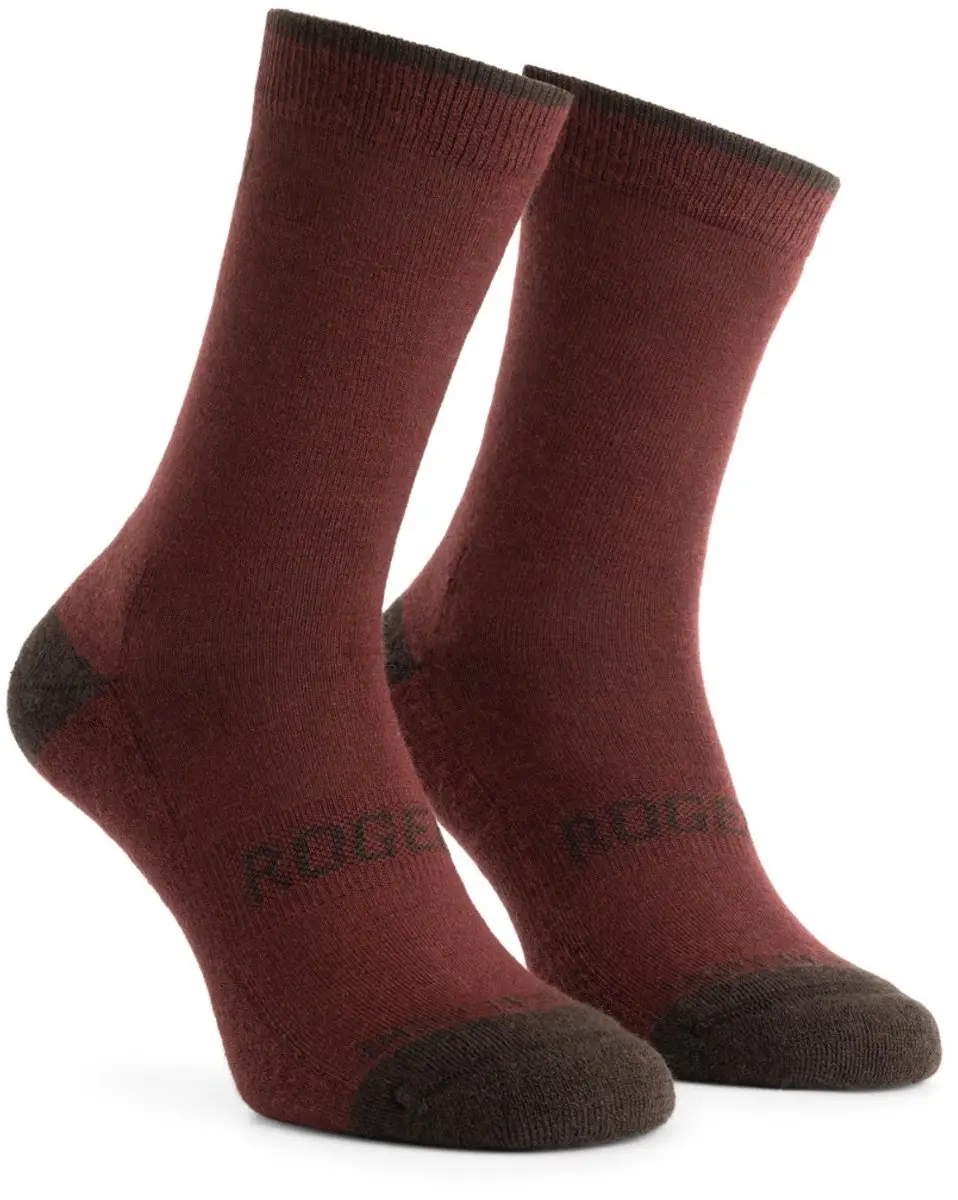 Rogelli Merino Wol Fietssokken 2 Paar - Bordeaux/Bruin - afbeelding 6 van 6