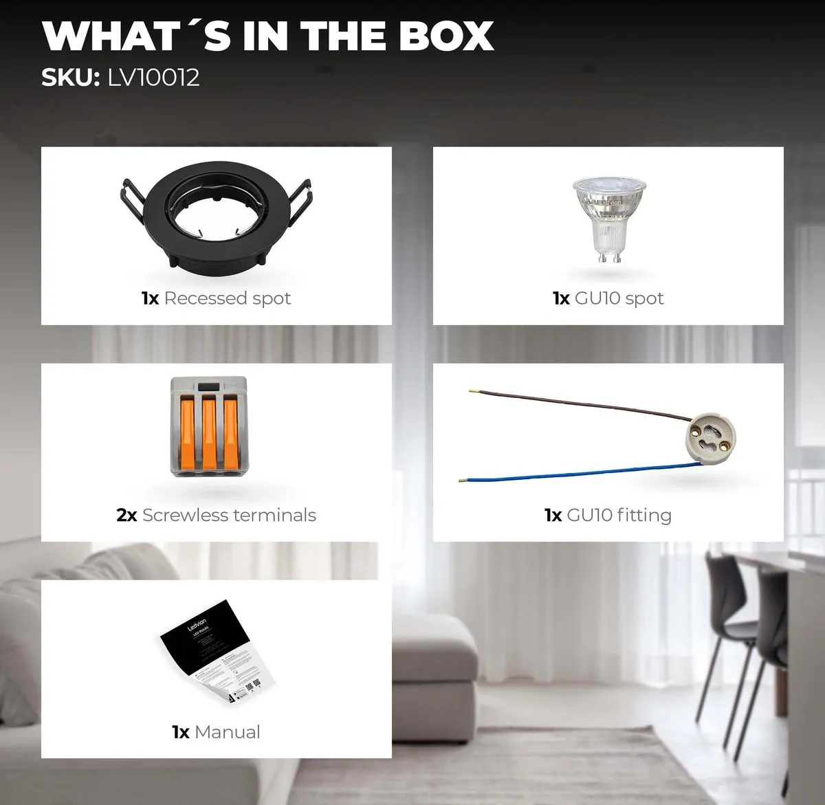 Ledvion Amsterdam LED Inbouwspot 3W - 4000K - Ø82mm - Zwart