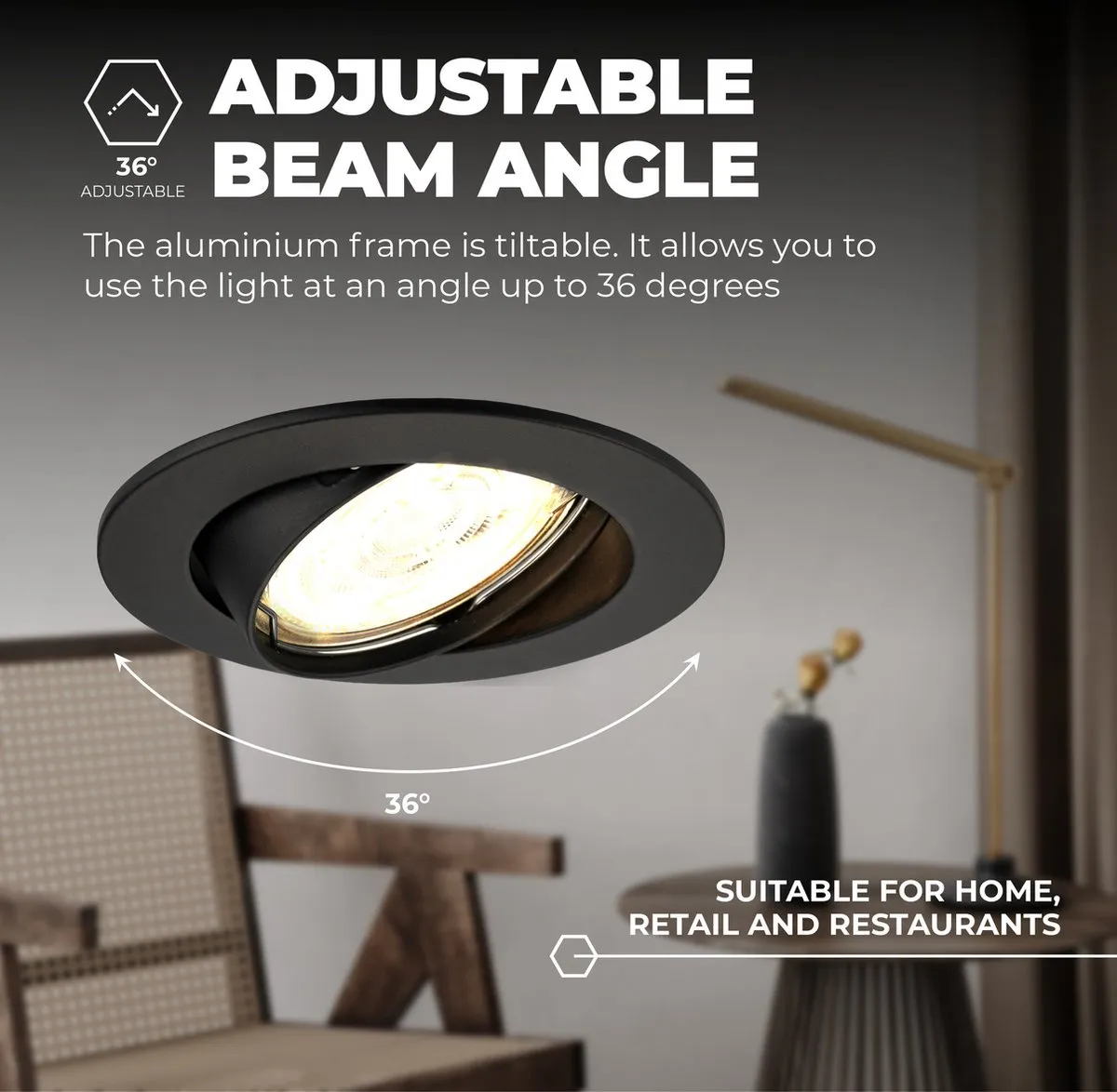 Ledvion Amsterdam LED Inbouwspot 3W - 4000K - Ø82mm - Zwart