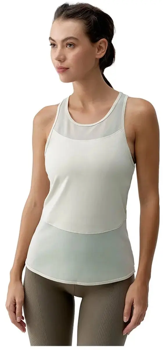 Born Living Yoga Kiava Mouwloos T-shirt - L - Beige/Wit