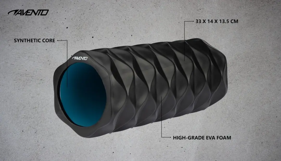 Avento Massage Roller Wave Foam - Zwart/Blauw
