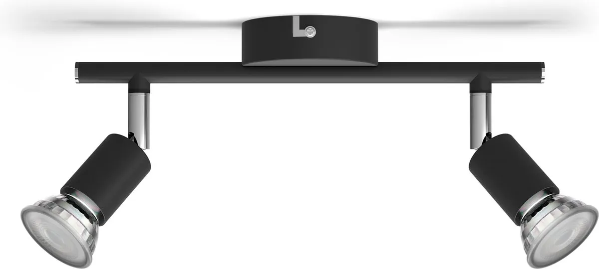 Philips Limbali Opbouwspot Zwart - 2x GU10 4,8W Warmwit
