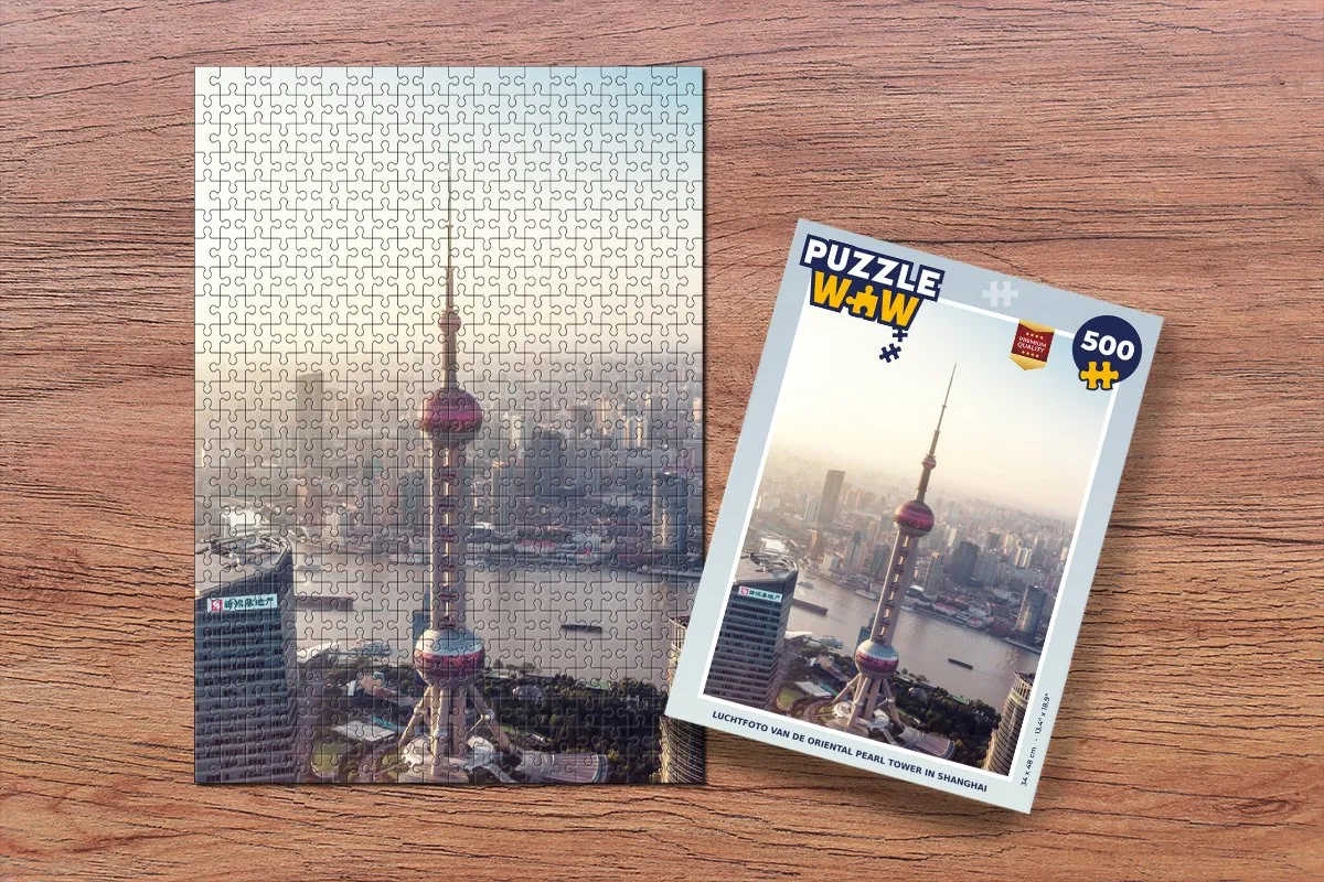 PuzzleWow Oriental Pearl Tower Legpuzzel 500 Stuks - Multicolor