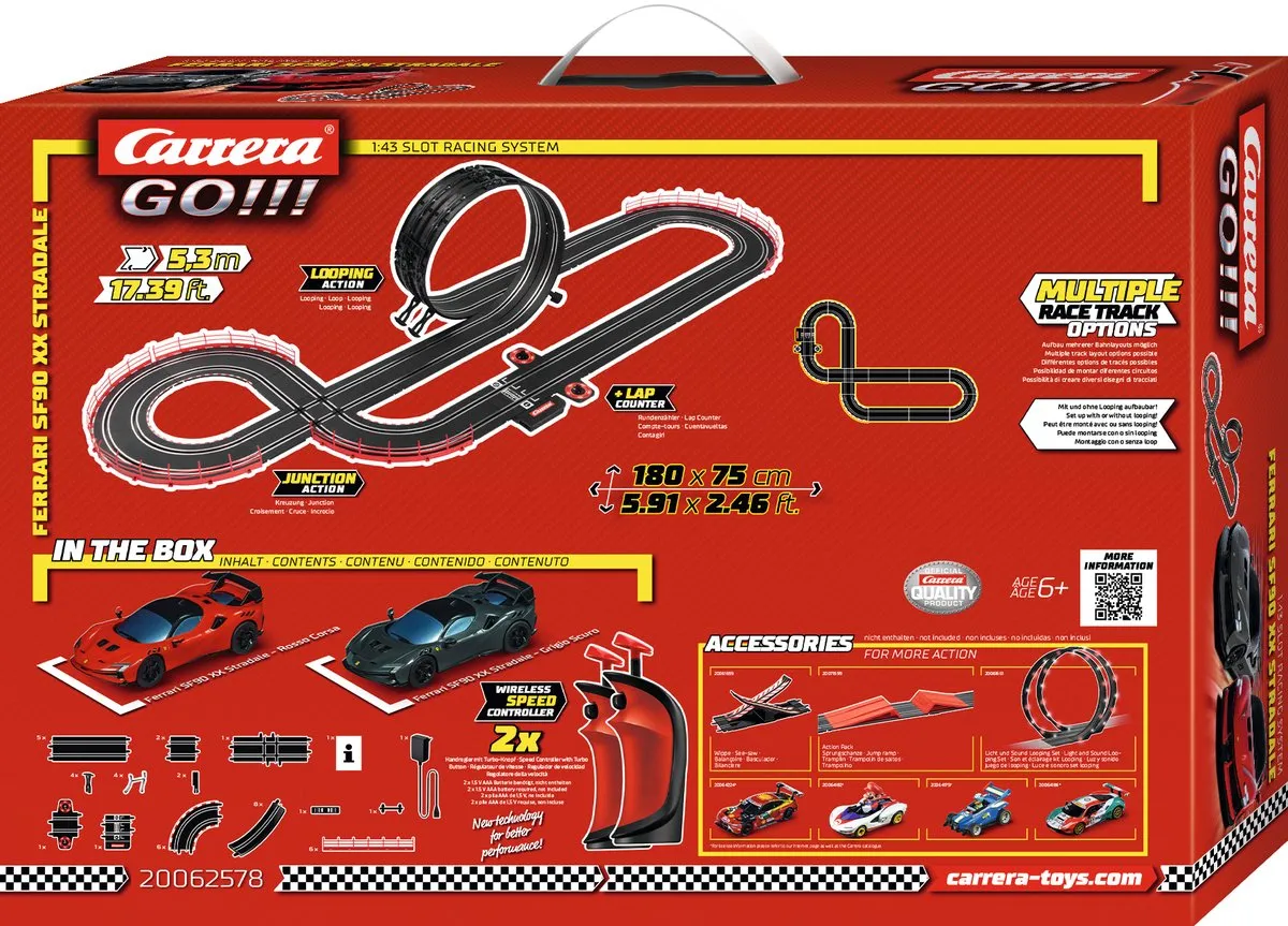 Carrera Go!!! Supercars Ferrari SF-90 XX Stradale Racebaan - Draadloos 5,3m
